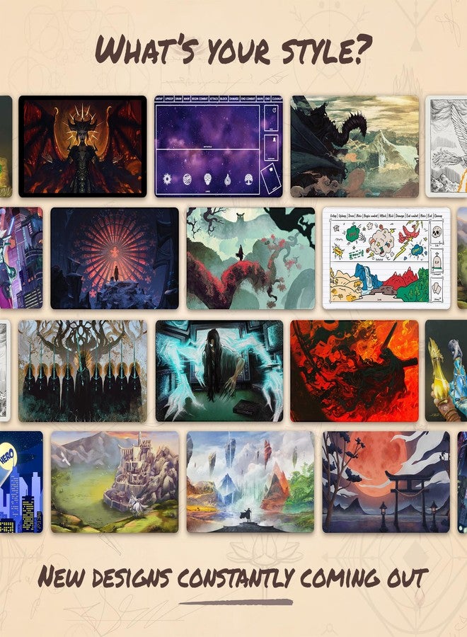 Paramint Instructional - Black - Library Bottom (Stitched) - MTG Playmat - Compatible with Magic The Gathering Playmat - Play MTG, YuGiOh, TCG - Original Play Mat Art Designs & Accessories - Image 5